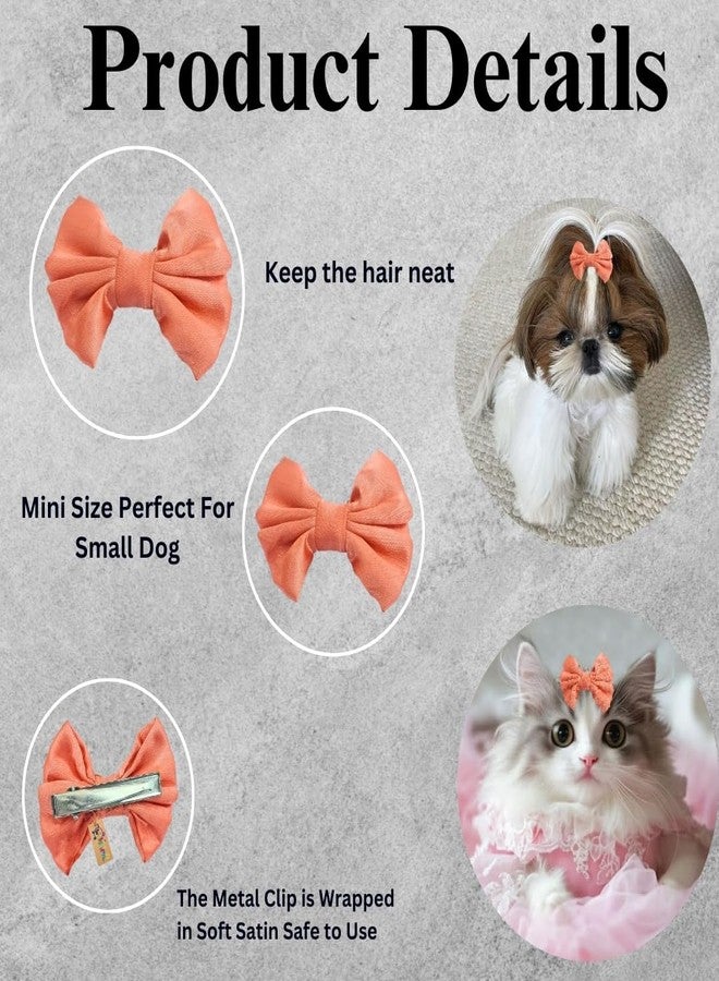 Western Era Dog Bow Hair Clip | Stylish Pet Accessory | Soft, Comfortable | Small, Medium & Large Dogs | Grooming, Photoshoots, Parties Fashionable & Durable Design for Pets (Peach) - Image 3